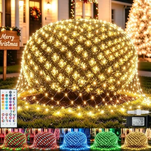 Pooqla RGB Christmas Net Lights Outdoor Mesh Lights 9.8 x 6.6ft Green Wire Pooqla RGB Christmas Net Lights Outdoor Mesh Lights 9.8 x 6.6ft Green Wire