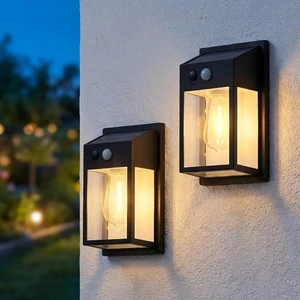 Solar Porch Lights Outdoor 2 Pack, Motion Sensor Solar Wall Lights with 3 Lighting Modes, Dusk to Dawn Waterproof Wall Lanterns Sconce for Front Door, Garage, Fence, Patio - 7.5Inch Solar Porch Lights Outdoor 2 Pack, Motion Sensor Solar Wall Lights with 3 Lighting Modes, Dusk to Dawn Waterproof Wall Lanterns Sconce for Front Door, Garage, Fence, Patio - 7.5Inch
