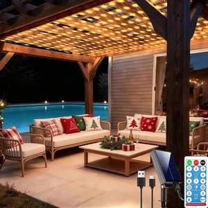 10ft x 10ft Solar Net Lights, 280LED Gazebo Mesh Lights Solar & USB Powered, Waterproof Netting Lights 8 Modes Clear Wire for Bushes Patio Garden Christmas Holiday Party Outdoor Decor (Warm White) 10ft x 10ft Solar Net Lights, 280LED Gazebo Mesh Lights Solar & USB Powered, Waterproof Netting Lights 8 Modes Clear Wire for Bushes Patio Garden Christmas Holiday Party Outdoor Decor (Warm White)