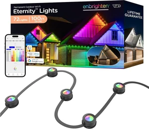 Enbrighten Eternity Permanent Outdoor Lights, 100ft, 72 Lights Enbrighten Eternity Permanent Outdoor Lights, 100ft, 72 Lights