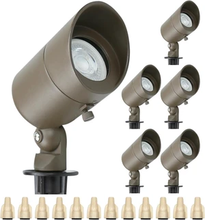 Lumina Lighting® 4W Landscape lighting 12V Landscape Lights Low Voltage Landscape Spotlights Warm White Waterproof Outdoor Replaceable LED Bulb for Garden, Lawn, Porch, Patio and Yard (Bronze, 6-Pack)