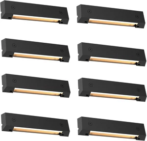 8-Pack Low Voltage 12V AC/DC LED Step Lights, 4W 2700K Warm White, 6-Inch IP65 Waterproof Outdoor Stair Lights, Die-Cast Aluminum Landscape Deck Lighting for Steps, Patio, Pathway, Retaining Wall 8-Pack Low Voltage 12V AC/DC LED Step Lights, 4W 2700K Warm White, 6-Inch IP65 Waterproof Outdoor Stair Lights, Die-Cast Aluminum Landscape Deck Lighting for Steps, Patio, Pathway, Retaining Wall