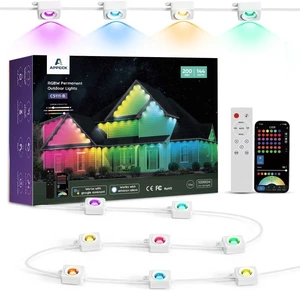 APPECK RGBW Permanent Outdoor Lights 200ft with 144 LED Bulbs, White APPECK RGBW Permanent Outdoor Lights 200ft with 144 LED Bulbs, White