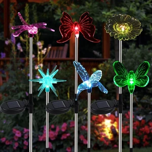 Glintoper 6 Pack Solar Garden Stake Lights Outdoor, Solar Butterfly Figurine Lights, Multi-Color Changing LED Landscape Lighting, Sparkling Star Flower Hummingbird Dragonfly Bee for Patio Yard Pathway Glintoper 6 Pack Solar Garden Stake Lights Outdoor, Solar Butterfly Figurine Lights, Multi-Color Changing LED Landscape Lighting, Sparkling Star Flower Hummingbird Dragonfly Bee for Patio Yard Pathway