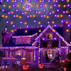 66FT 640LED Orange Purple Halloween Lights Outdoor 8 Modes Plug-in 66FT 640LED Orange Purple Halloween Lights Outdoor 8 Modes Plug-in