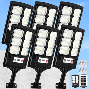 Solar Street Lights Outdoor 6-Pack, 11 LED Solar Flood Lights with Motion Sensor, Waterproof Dusk to Dawn Outdoor Lighting, Solar-Powered Light for Outside, Security Light for Yard Driveway Garage Solar Street Lights Outdoor 6-Pack, 11 LED Solar Flood Lights with Motion Sensor, Waterproof Dusk to Dawn Outdoor Lighting, Solar-Powered Light for Outside, Security Light for Yard Driveway Garage