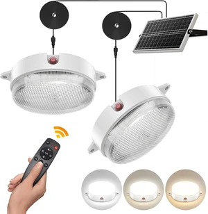 Solar Ceiling Lights Indoor Outdoor, Day/Night Shed Barn Lamp-2 Pack Solar Ceiling Lights Indoor Outdoor, Day/Night Shed Barn Lamp-2 Pack