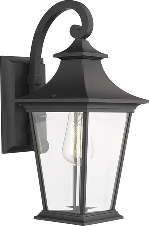 Emliviar Outdoor Wall Lantern, 1-Light Exterior Wall Mount Light with Clear Glass in Black Finish, 18" Height, 500181 Emliviar Outdoor Wall Lantern, 1-Light Exterior Wall Mount Light with Clear Glass in Black Finish, 18" Height, 500181