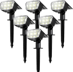 TECKNET Solar Spot Lights Outdoor Waterproof, 59 LEDs, Cool White, 6 Pack TECKNET Solar Spot Lights Outdoor Waterproof, 59 LEDs, Cool White, 6 Pack