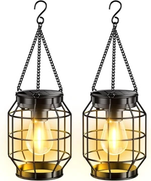 KOOPER Solar Lanterns Outdoor Waterproof, Upgraded Metal Hanging Solar Lights Outdoor Decorative, Brighter Outdoor Hanging Lantern for Yard Patio Pathway Porch Garden Decor, Gift for Women Mom 2 Pack KOOPER Solar Lanterns Outdoor Waterproof, Upgraded Metal Hanging Solar Lights Outdoor Decorative, Brighter Outdoor Hanging Lantern for Yard Patio Pathway Porch Garden Decor, Gift for Women Mom 2 Pack
