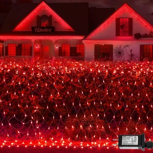 YEGUO Halloween Net Lights Outdoor Mesh Lights, 12ft x 5ft 360 LED Red Christmas Light Outdoor Waterproof, 8 Modes Connectable Clear Wire Halloween Bush Light Plug in YEGUO Halloween Net Lights Outdoor Mesh Lights, 12ft x 5ft 360 LED Red Christmas Light Outdoor Waterproof, 8 Modes Connectable Clear Wire Halloween Bush Light Plug in