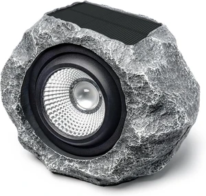 Solar Rock Lights Outdoor, Gray Faux Rock Landscape Spotlight for Yard Solar Rock Lights Outdoor, Gray Faux Rock Landscape Spotlight for Yard