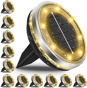 SenLuKit 12 Pack Outdoor Solar Ground Lights with 4 Side LightWarm White SenLuKit 12 Pack Outdoor Solar Ground Lights with 4 Side LightWarm White