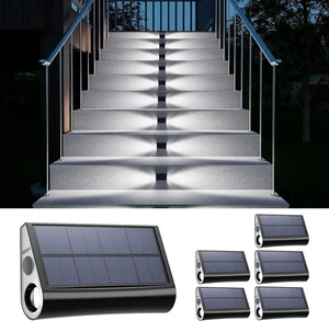 6-Pack Solar Step Lights, Waterproof, Cool White Dual-Sided Glow 6-Pack Solar Step Lights, Waterproof, Cool White Dual-Sided Glow