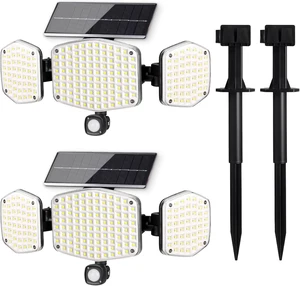 Solar Motion Sensor Outdoor Lights with Stakes, 2 Pack