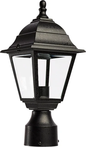 Nuvo 60/548, Outdoor Outdoor Post Lantern Light Fixture, Clear Glass, Black Nuvo 60/548, Outdoor Outdoor Post Lantern Light Fixture, Clear Glass, Black