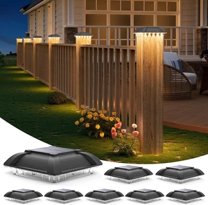 Solar Post Cap Lights Outdoor 8pack - Downward Lighting Waterproof Deck Fence Post Solar Lights for 4x4 Wooden/Vinyl Posts, Warm White Glow, Ideal for Deck Edges/Stair Railings/Porch/Backyard Fence Solar Post Cap Lights Outdoor 8pack - Downward Lighting Waterproof Deck Fence Post Solar Lights for 4x4 Wooden/Vinyl Posts, Warm White Glow, Ideal for Deck Edges/Stair Railings/Porch/Backyard Fence