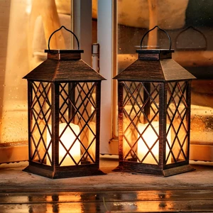 Homemory 2 Pack 13'' Bronze Solar Lanterns Outdoor Waterproof Hanging Homemory 2 Pack 13'' Bronze Solar Lanterns Outdoor Waterproof Hanging