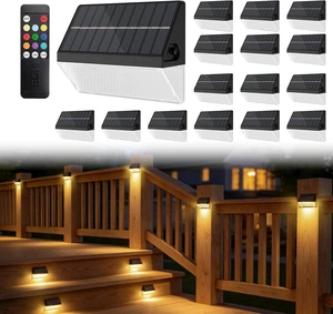 Solar Deck Lights Outdoor with Remote 16 Pack, 12 Lighting Modes Solar Deck Lights Outdoor with Remote 16 Pack, 12 Lighting Modes
