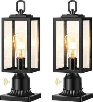 VIANIS Dusk to Dawn Outdoor Post Lighting Hardwired 120V, Anti-Rust, 2-Pack VIANIS Dusk to Dawn Outdoor Post Lighting Hardwired 120V, Anti-Rust, 2-Pack