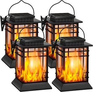 Brightever 4-Pack Solar Lanterns Outdoor Waterproof, Flickering Flame Solar Lights Outdoor, Solar Powered Hanging Lantern Lights for Outside Patio Garden Yard Fence Decor Brightever 4-Pack Solar Lanterns Outdoor Waterproof, Flickering Flame Solar Lights Outdoor, Solar Powered Hanging Lantern Lights for Outside Patio Garden Yard Fence Decor