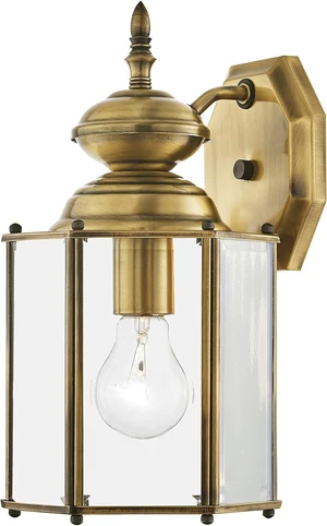 Livex Lighting 2007-01 Outdoor Wall Lantern, Antique Brass Livex Lighting 2007-01 Outdoor Wall Lantern, Antique Brass