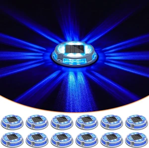 VOLISUN Solar Driveway Deck Dock Marine Lights 2 Colors Modes,12 Pack