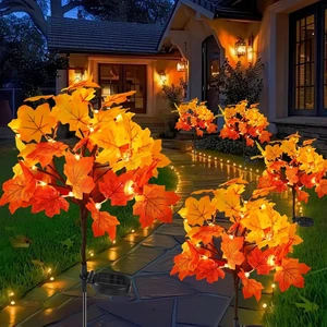 4Pack Fall Solar Lights Outdoor Waterproof,80LED 160 Maple Leaves Solar Garden Lights Outside, Autumn Artificial Tree Pathway Lights for Patio,Halloween,Thanksgiving,Fall Decoration 4Pack Fall Solar Lights Outdoor Waterproof,80LED 160 Maple Leaves Solar Garden Lights Outside, Autumn Artificial Tree Pathway Lights for Patio,Halloween,Thanksgiving,Fall Decoration