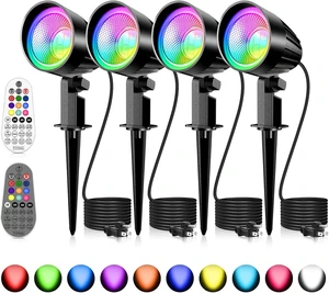 MEIKEE 15W RGB Landscape Lights 120V Outdoor Spotlights with Remote MEIKEE 15W RGB Landscape Lights 120V Outdoor Spotlights with Remote