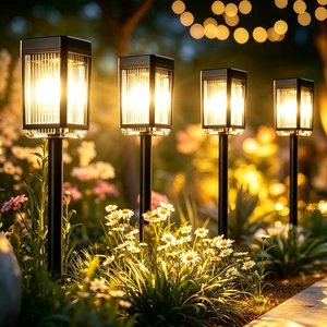 10-40 LM Solar Pathway Lights 3 Brightness Modes 8 Pack 10-40 LM Solar Pathway Lights 3 Brightness Modes 8 Pack