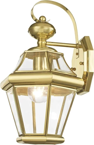 Livex Lighting 2161-02 Outdoor Wall Lantern, Polished Brass Livex Lighting 2161-02 Outdoor Wall Lantern, Polished Brass