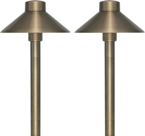GKOLED Solid Brass Pathway Lights, Low Voltage LED Landscape Path Light, Outdoor Waterproof Accent Lighting, 12V AC/DC, 2700K Warm White, with 3W G4 LED Bulb & Large Rugged Slot Spike, 2 Pack GKOLED Solid Brass Pathway Lights, Low Voltage LED Landscape Path Light, Outdoor Waterproof Accent Lighting, 12V AC/DC, 2700K Warm White, with 3W G4 LED Bulb & Large Rugged Slot Spike, 2 Pack