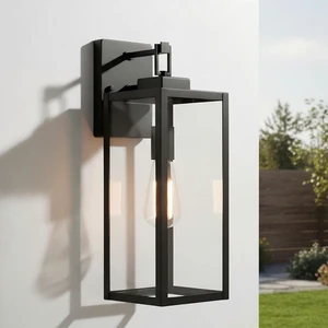 Large Size Outdoor Wall Lantern, 18 Inch Outdoor Light, Large Porch Light, Metal and Glass Outdoor Lantern Wall Light Fixture with E26 Socket, 1 Pack Large Size Outdoor Wall Lantern, 18 Inch Outdoor Light, Large Porch Light, Metal and Glass Outdoor Lantern Wall Light Fixture with E26 Socket, 1 Pack