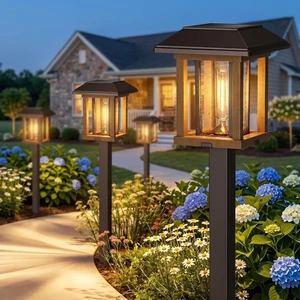XMCOSY+ Solar Pathway Lights Outdoor 4 Pack, 25 Lumens Solar Garden Lights