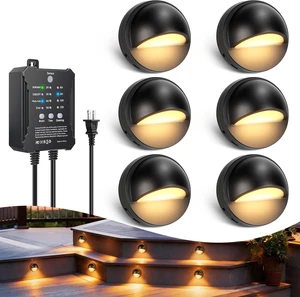 Low Voltage LED Deck Lights Kit with Plug-in Transformer, Dusk-to-Dawn Timer and Photocell Sensor, 3000K Warm White IP67 Waterproof Outdoor Step Lights for Deck Stairs, Railing, Fence, Patio (6 Pack) Low Voltage LED Deck Lights Kit with Plug-in Transformer, Dusk-to-Dawn Timer and Photocell Sensor, 3000K Warm White IP67 Waterproof Outdoor Step Lights for Deck Stairs, Railing, Fence, Patio (6 Pack)