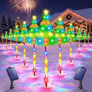 Solar Christmas Decorations, Christmas Tree Pathway lights Outdoor Solar Christmas Decorations, Christmas Tree Pathway lights Outdoor