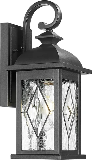 Porch Lights Outdoor 21 Inch Large Outdoor Wall Lights with Clear Water Ripple Glass Aluminum Waterproof and E26 Socket