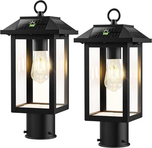Solar Post Lights 2 Packs,Dusk to Dawn Waterproof Outdoor Post Lamp Lantern Solar Post Lights 2 Packs,Dusk to Dawn Waterproof Outdoor Post Lamp Lantern