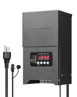 DEWENWILS 300W Low Voltage Transformer with Photocell Sensor & Timer, Metal DEWENWILS 300W Low Voltage Transformer with Photocell Sensor & Timer, Metal