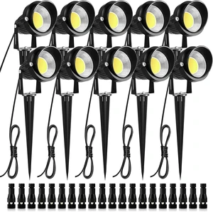 ZUCKEO Low Voltage Landscape Lights LED Landscape Lighting with Connectors, 10W 12V 24V Outdoor Spotlights Waterproof Garden Flood Pathway Yard Lights 1000LM Daywhite Light(10Pack with Connector) ZUCKEO Low Voltage Landscape Lights LED Landscape Lighting with Connectors, 10W 12V 24V Outdoor Spotlights Waterproof Garden Flood Pathway Yard Lights 1000LM Daywhite Light(10Pack with Connector)