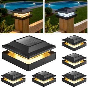 Brightown Solar Post Cap Lights, 2 Modes(Warm/Cool Light) Outdoor Waterproof Fence Post Solar Lights, Solar Powered Garden, Patio, Deck Decor for 4x4 Wood & Vinyl Posts, 6 Pack Brightown Solar Post Cap Lights, 2 Modes(Warm/Cool Light) Outdoor Waterproof Fence Post Solar Lights, Solar Powered Garden, Patio, Deck Decor for 4x4 Wood & Vinyl Posts, 6 Pack