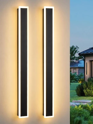 15.7" Outdoor Modern Wall Lights, 2-Pack Exterior Lighting Fixture 15.7" Outdoor Modern Wall Lights, 2-Pack Exterior Lighting Fixture