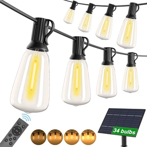 50FT Solar String Lights, Dimmable Remote, Outdoor Waterproof 50FT Solar String Lights, Dimmable Remote, Outdoor Waterproof