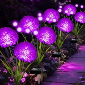 Solar Lights Outdoor Waterproof, 4 Pack Purple Solar Halloween Firefly Swaying Lights with Flowers, Flower Light Garden Decor for Halloween Christmas Outside Yard Patio, Gifts for Women Grandma Solar Lights Outdoor Waterproof, 4 Pack Purple Solar Halloween Firefly Swaying Lights with Flowers, Flower Light Garden Decor for Halloween Christmas Outside Yard Patio, Gifts for Women Grandma