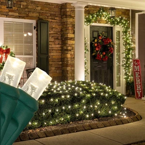Wintergreen Lighting Set of 100 Warm White LED Net Lights - Christmas Outdoor Decorations, Green Wire (4 x 6 ft, 5mm Lights) Wintergreen Lighting Set of 100 Warm White LED Net Lights - Christmas Outdoor Decorations, Green Wire (4 x 6 ft, 5mm Lights)