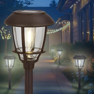 Solar LED Path Lights 6 Pack 6 Lumens, Warm White, Oil-Rubbed Bronze, Stainless Steel, Solar Powered, Weather-Resistant for Walkway, Garden, Patio Solar LED Path Lights 6 Pack 6 Lumens, Warm White, Oil-Rubbed Bronze, Stainless Steel, Solar Powered, Weather-Resistant for Walkway, Garden, Patio