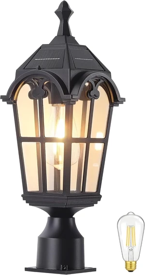 Solar Post Lights Outdoor with Bulb Dusk to Dawn Lamp Posts Outdoor Lighting Waterproof Solar Post Lamp Anti-Rust Exterior Pole Light Outside Pole Lighting for Yard Pathway Driveway Fence Solar Post Lights Outdoor with Bulb Dusk to Dawn Lamp Posts Outdoor Lighting Waterproof Solar Post Lamp Anti-Rust Exterior Pole Light Outside Pole Lighting for Yard Pathway Driveway Fence