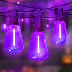 Purple Outdoor halloween String Lights, ST38 26FT LED Patio Lights with 12+1 Shatterproof Edison Bulbs,UL Waterproof Connectable Hanging Lights for Halloween Spooky Party Christmas Garden Porch Decor Purple Outdoor halloween String Lights, ST38 26FT LED Patio Lights with 12+1 Shatterproof Edison Bulbs,UL Waterproof Connectable Hanging Lights for Halloween Spooky Party Christmas Garden Porch Decor