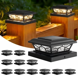 Brightever 4x4 Post Solar Lights, Solar Post Cap Lights Black 12-Pack Brightever 4x4 Post Solar Lights, Solar Post Cap Lights Black 12-Pack