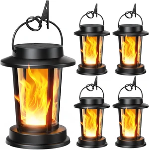 Solar Lanterns Outdoor, 4 Pack Flickering Flame Solar Lights Solar Lanterns Outdoor, 4 Pack Flickering Flame Solar Lights